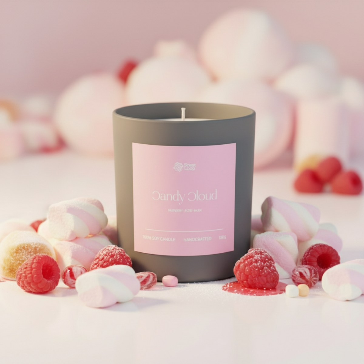 Świeca sojowa zapachowa Candy Cloud