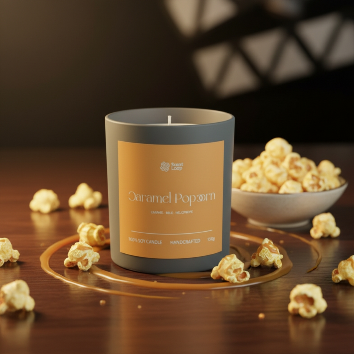 Świeca sojowa zapachowa Caramel Popcorn