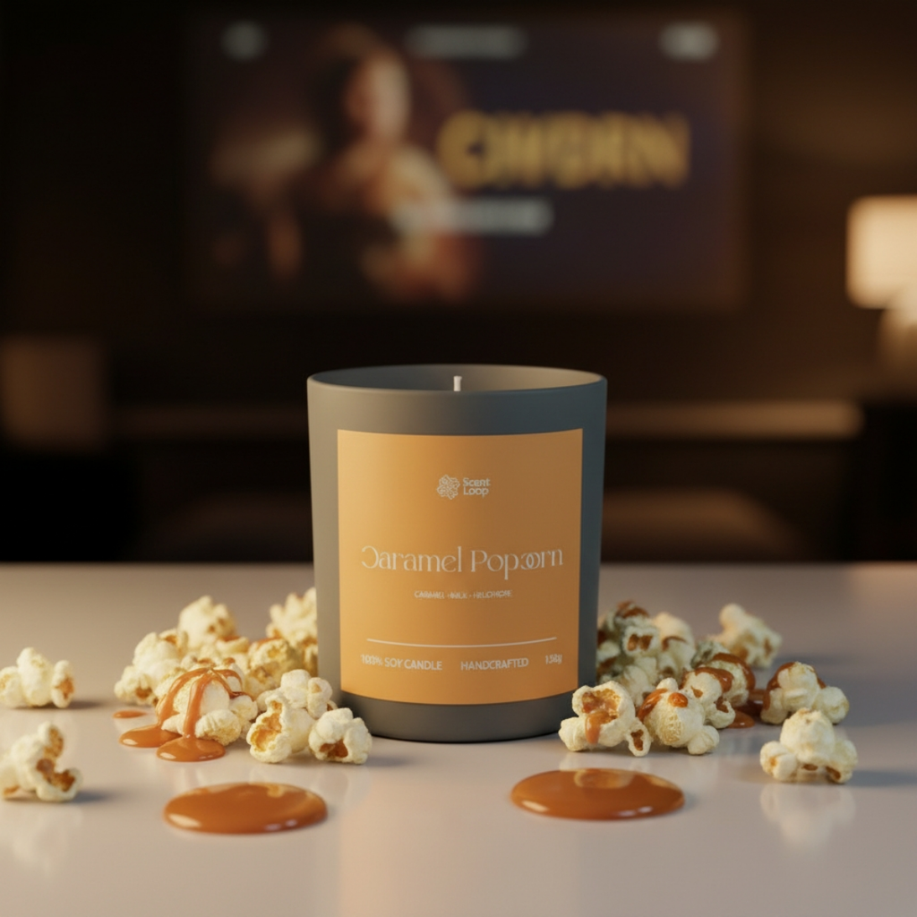 Świeca sojowa zapachowa Caramel Popcorn