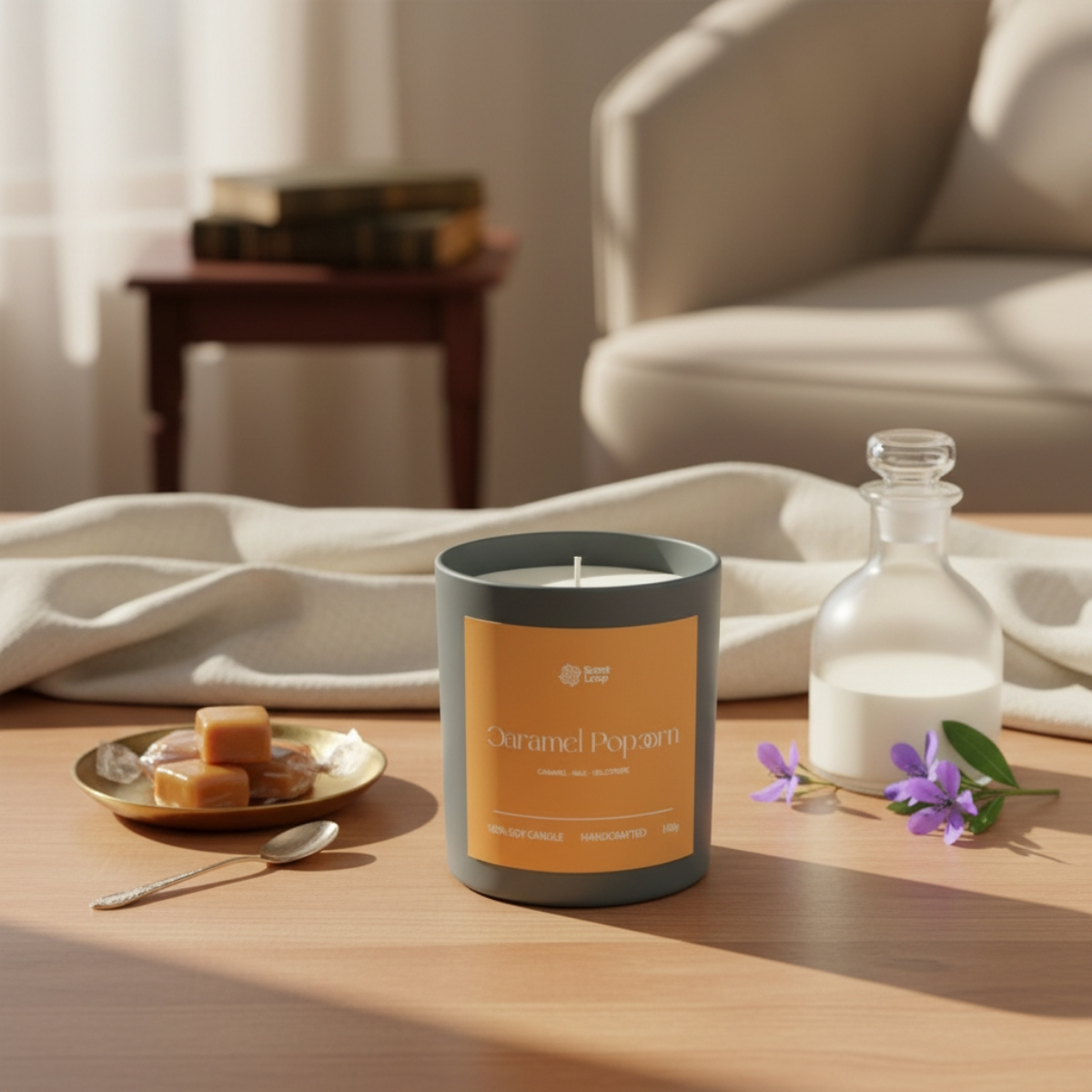 Świeca sojowa zapachowa Caramel Popcorn