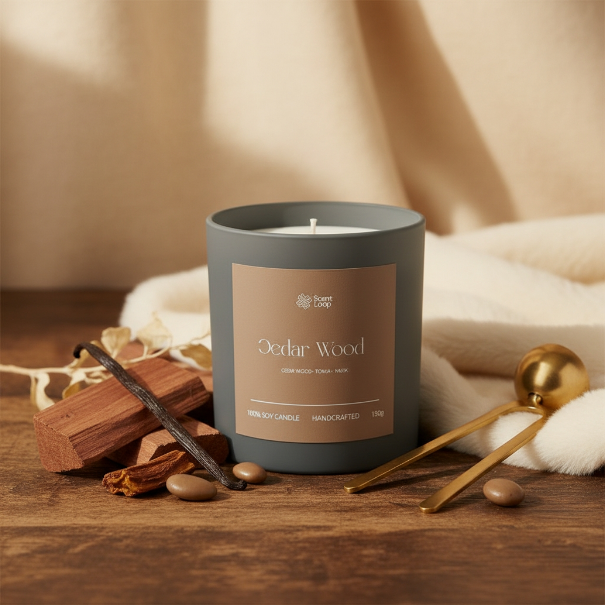 Świeca sojowa zapachowa Cedar Wood