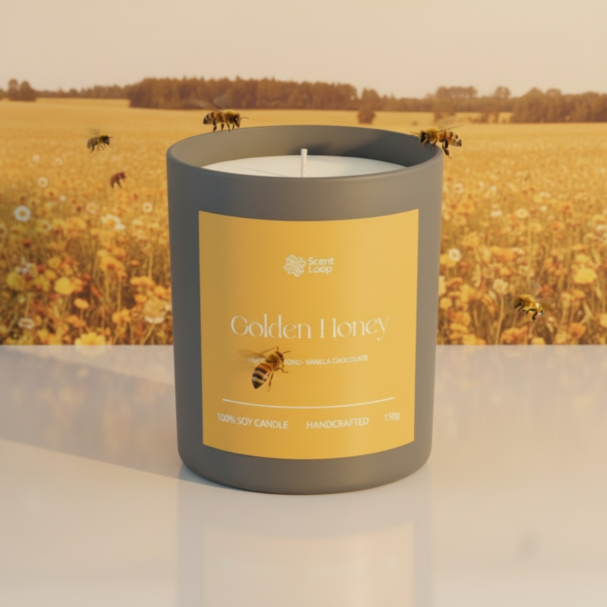 Świeca sojowa zapachowa Golden Honey