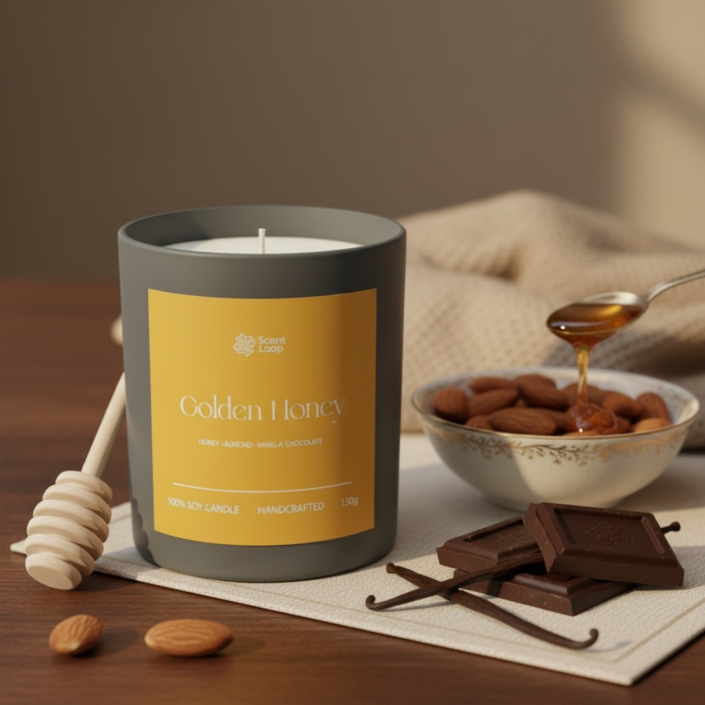 Świeca sojowa zapachowa Golden Honey