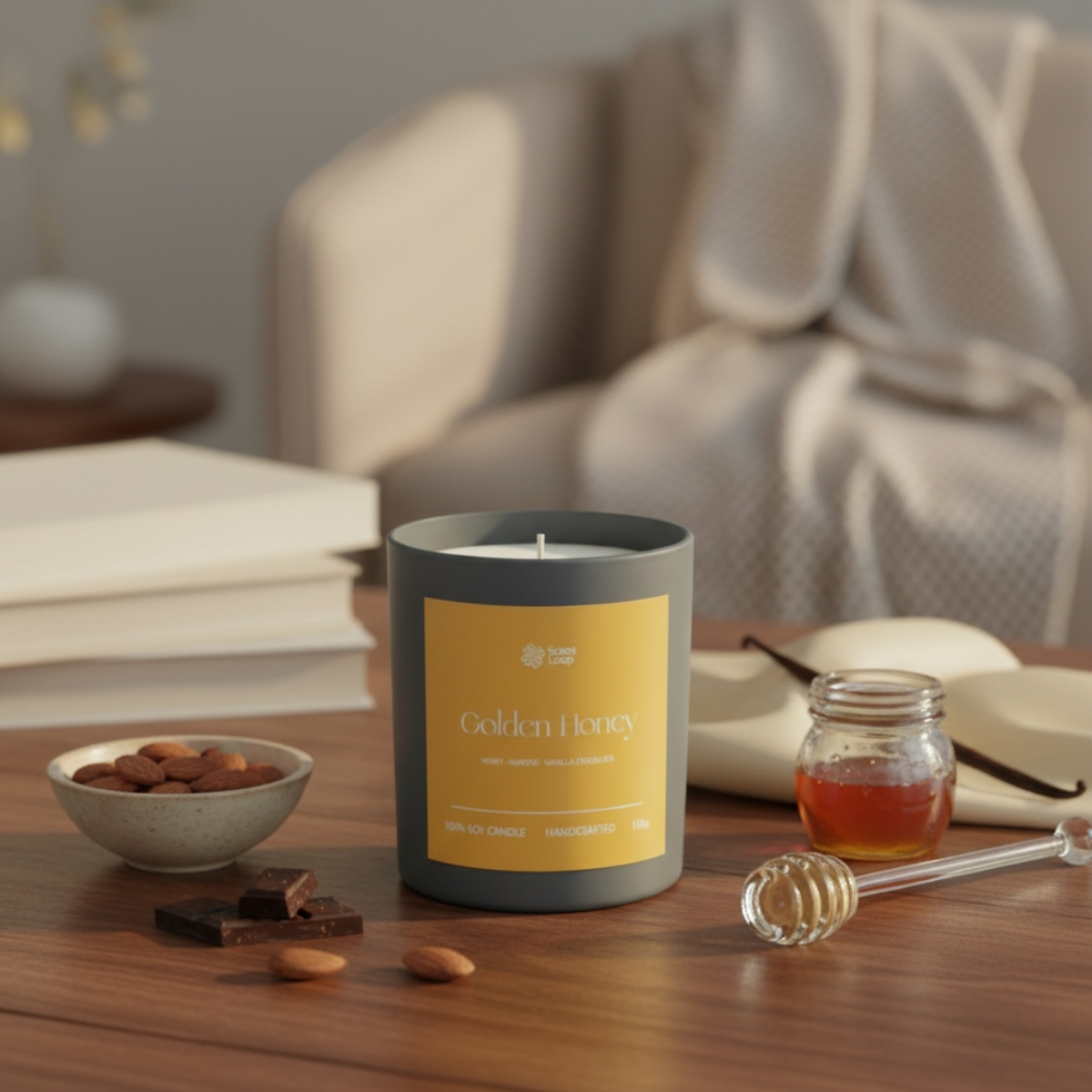 Świeca sojowa zapachowa Golden Honey