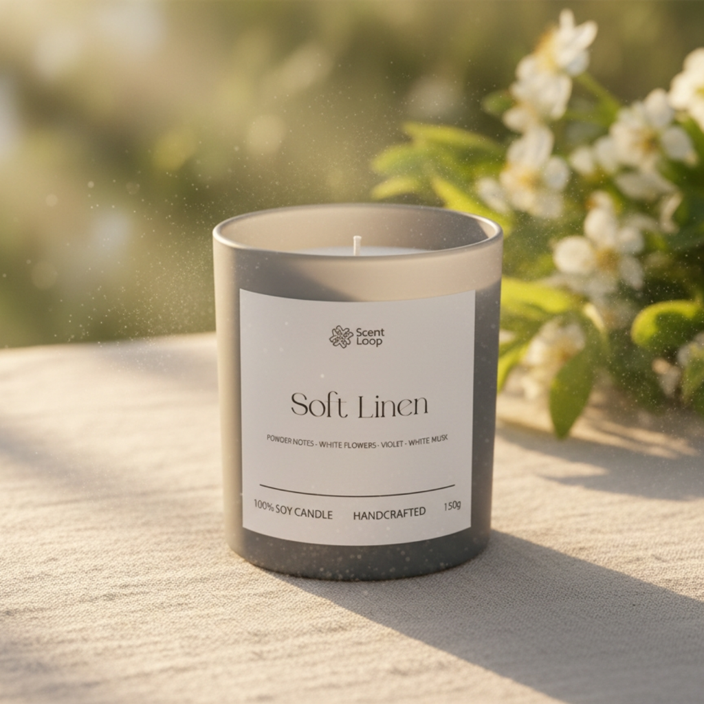 Świeca sojowa zapachowa Soft Linen
