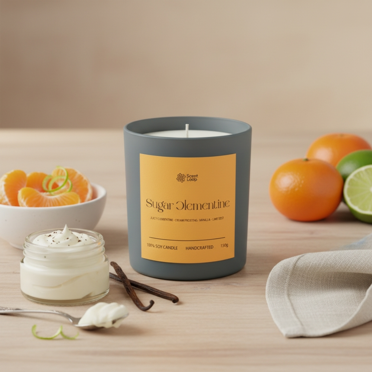 Świeca sojowa zapachowa Sugar Clementine